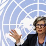 La rapporteuse spéciale de l'ONU sur les territoires palestiniens Francesca Albanese s'en prend à des dizaines d'entreprises accusées d'alimenter une "économie de génocide" en Israël (archives). KEYSTONE/SALVATORE DI NOLFI